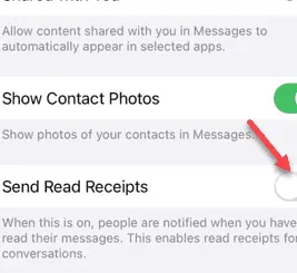 Los recibos de lectura están desactivados pero aún se muestran en el iPhone: solución