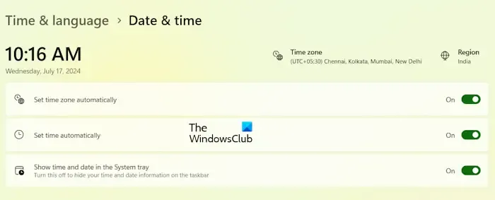 Configurar fecha y hora en Windows 11