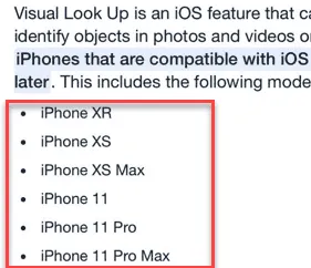 iPhone에서 Visual Lookup이 작동하지 않는 문제: 수정