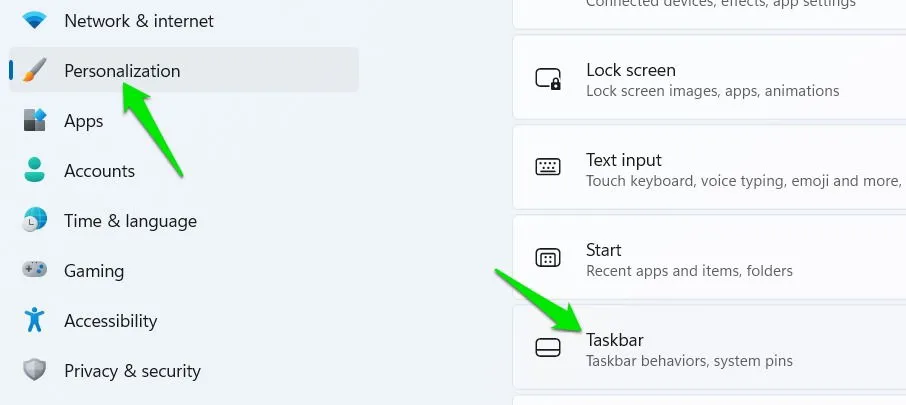 Configuración de la barra de tareas