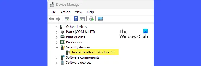 TPM-Version im Geräte-Manager