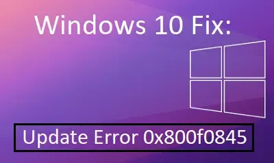 Windows 11/10에서 업데이트 오류 0x800f0845를 수정하는 방법