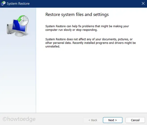 Utiliser le point de restauration dans Windows 11
