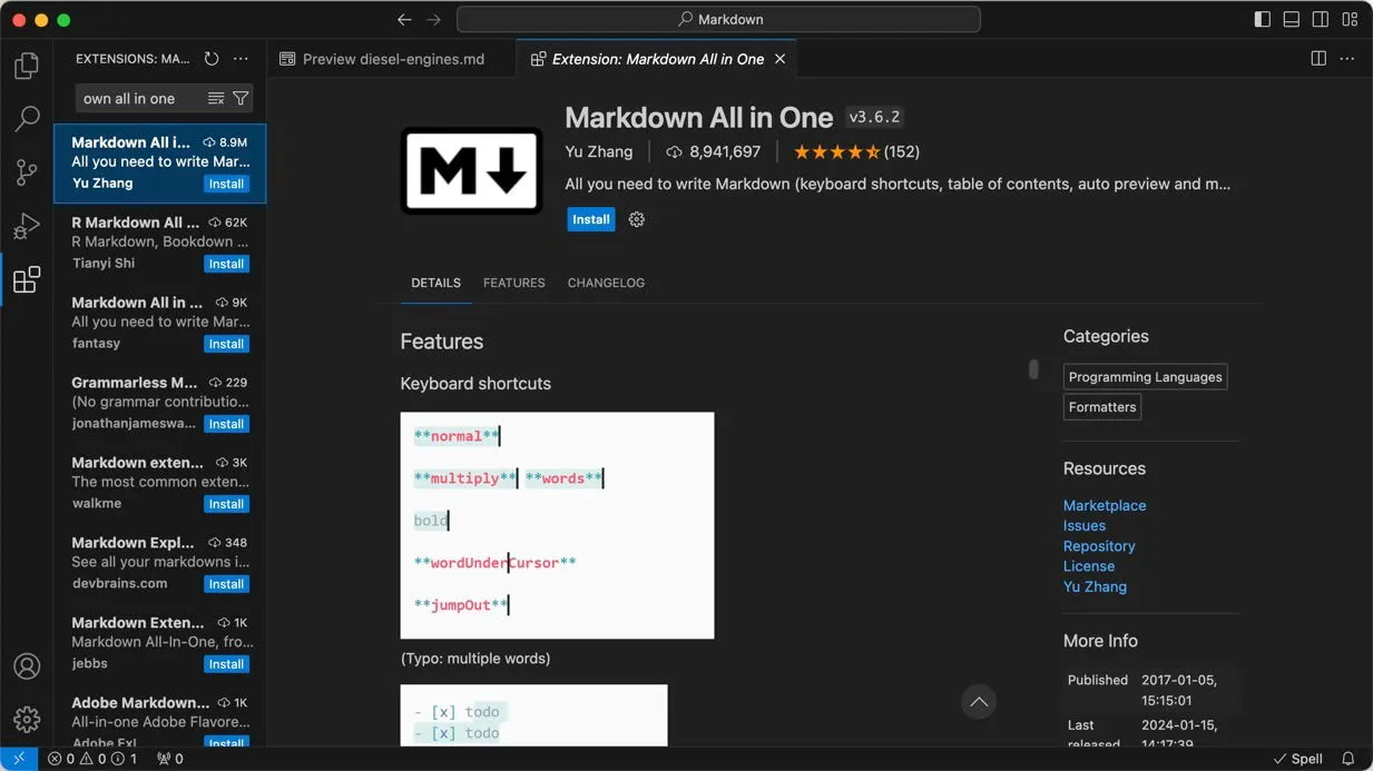 vscode Markdown 多合一