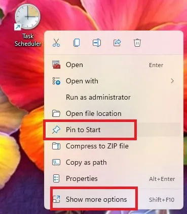 Aggiungere un collegamento dal desktop al menu Start o alla barra delle applicazioni.