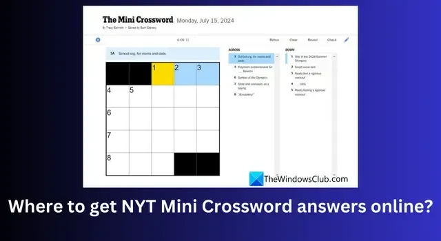 Où obtenir les réponses du NYT Mini Crossword en ligne ?