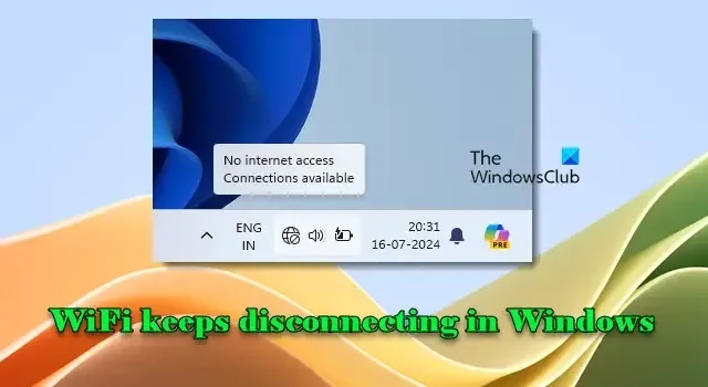 Wi-Fi ciągle się rozłącza w systemie Windows 11/10