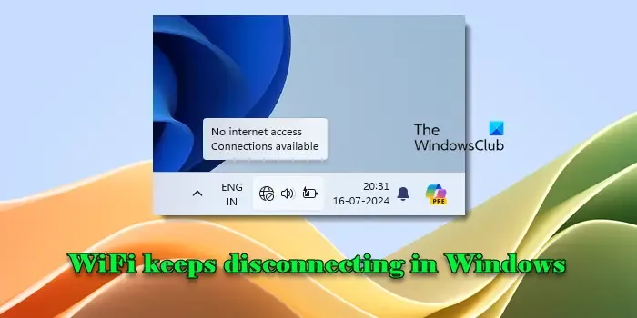 Il WiFi continua a disconnettersi in Windows