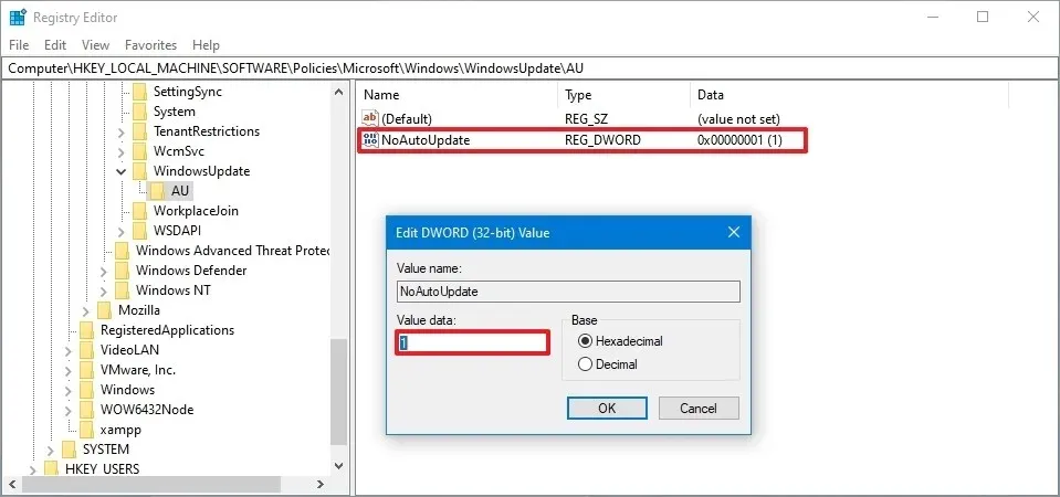 Deshabilitar actualizaciones desde el Registro en Windows 10