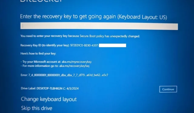 Comment réparer l’écran de récupération de démarrage BitLocker après les mises à jour KB5040442 sur Windows 11