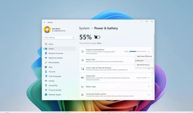 Cómo cambiar el modo de energía en Windows 11