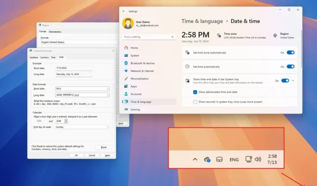 Cómo mostrar una fecha y hora más cortas en la barra de tareas de Windows 11