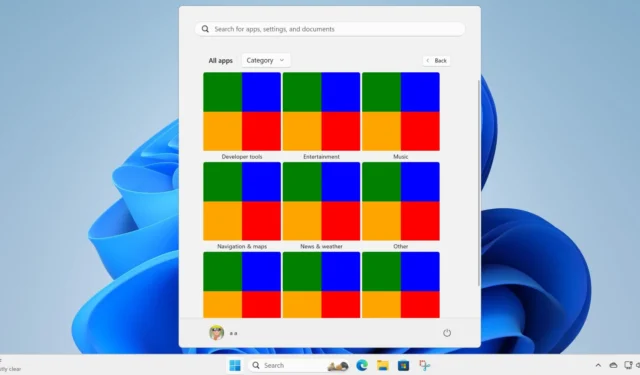 El menú Inicio de Windows 11 se rediseñó con una nueva categoría y un diseño de cuadrícula