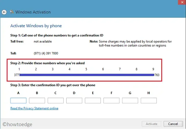 電話での Windows アクティベーション
