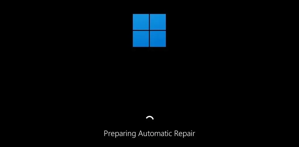 Le logo Windows démarre la réparation automatique