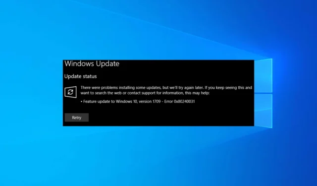 Windows Update エラー 0x80240031 を修正する方法