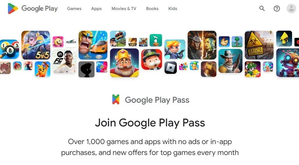 Korzyści z członkostwa w Google Play Pass.