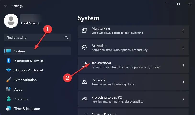 Otwórz narzędzie do rozwiązywania problemów z systemem