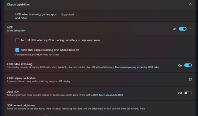 Windows 11 schakelt automatisch over naar HDR-instellingen voor u
