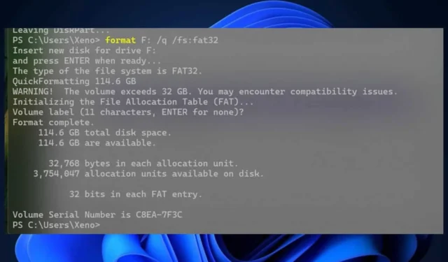 Microsoft breidt het FAT32-bestandssysteem uit van 32 GB naar 2 TB in Windows 11