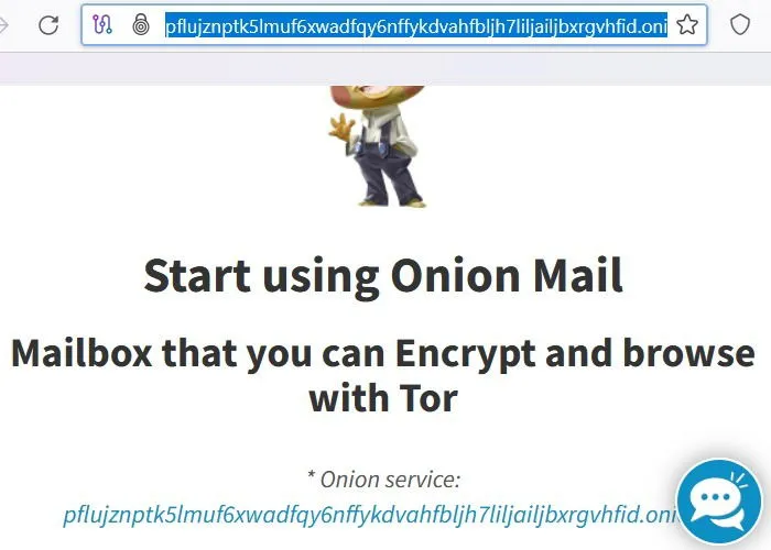 OnionMail-Postfach zum anonymen Senden und Empfangen von E-Mails.