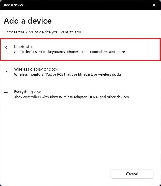 Windows 11 Bluetooth 페어링 옵션