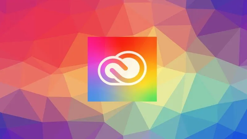 Adobe Creative Suite-logo op levendige achtergrond