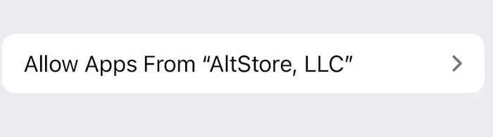 在您的 ios 設定中允許 altstore 應用程式