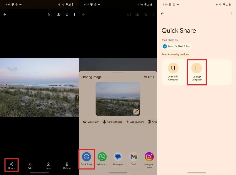 Android Quick Share to Windows 11