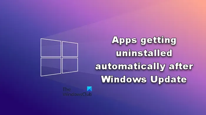 Le app vengono disinstallate automaticamente dopo Windows Update