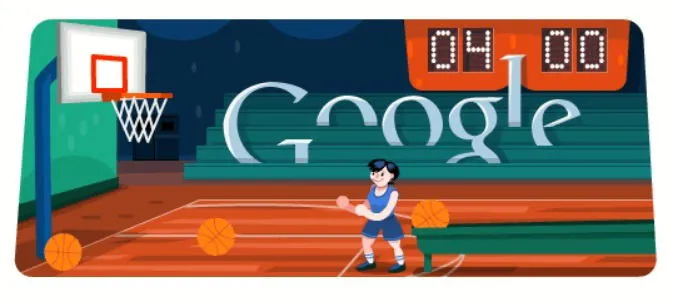 Basketball-Google-Spielansicht im Browser.