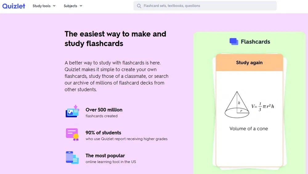 Creación de flashcards con Quizlet