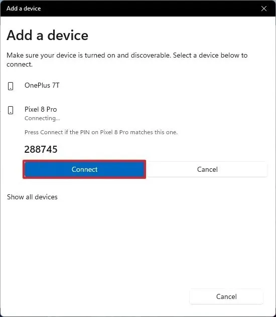 Código de emparejamiento de Bluetooth de Windows 11