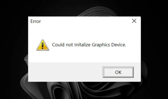 Solución: No se pudo inicializar el dispositivo gráfico en Windows 11