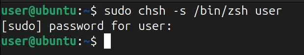 Cambiar el shell de otro usuario usando el comando chsh
