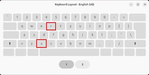 Uma captura de tela de um teclado virtual mostrando a proximidade entre as teclas R e X.