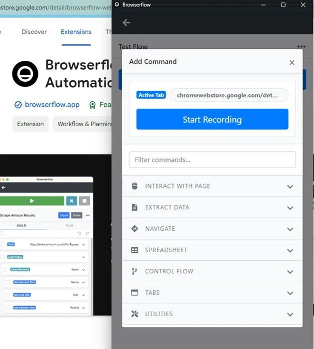 Estensioni di Chrome per l'automazione del browser Browserflow