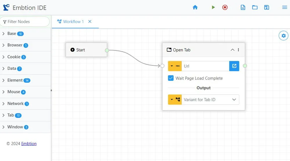 Configuration d'un workflow dans Embtion.