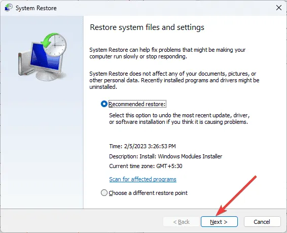 Próxima restauração do sistema - MEMORY1_INITIALIZATION_FAILED