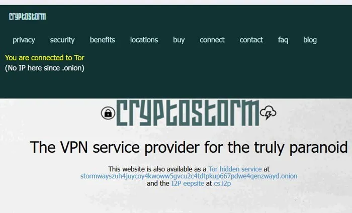 Cryptostorm, un servizio VPN basato su Onion.