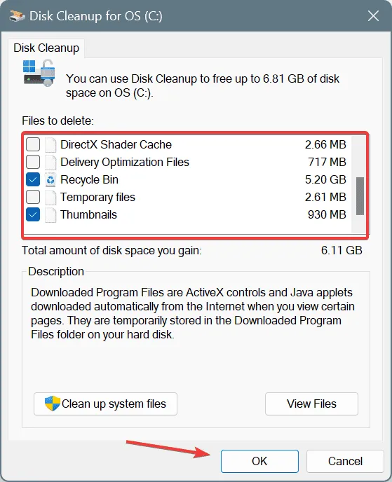 Libere espacio para corregir CACHE_INITIALIZATION_FAILED