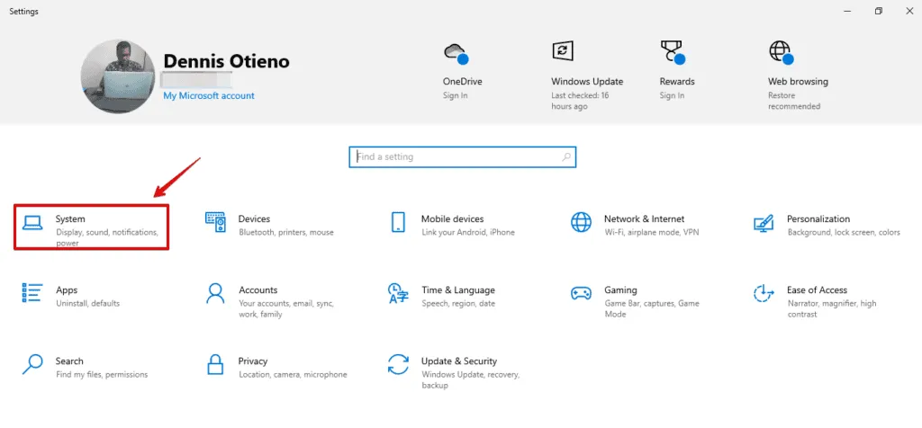 Configuración del sistema