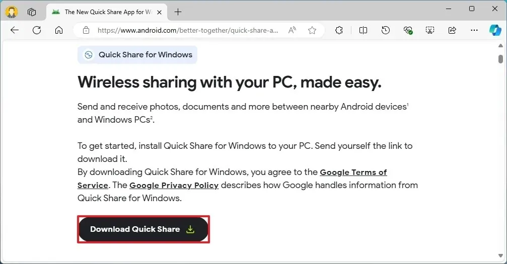 Download do Google Quick Share