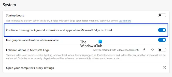 Activer les applications en arrière-plan dans Edge