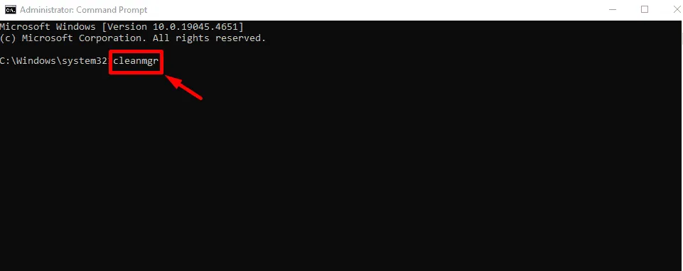Geben Sie „cleanmgr“ ein.