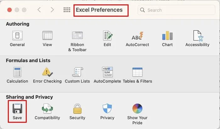 préférences Excel enregistrer