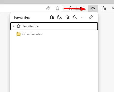 favorietenpictogram in edge