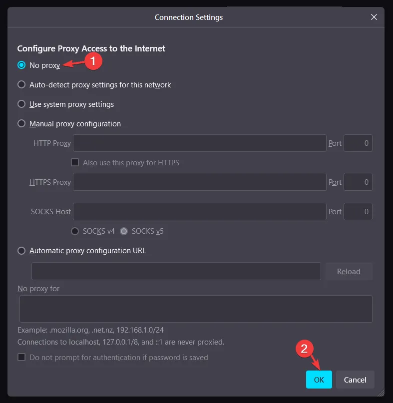 Proxy - Firefox ne charge pas les sites Web