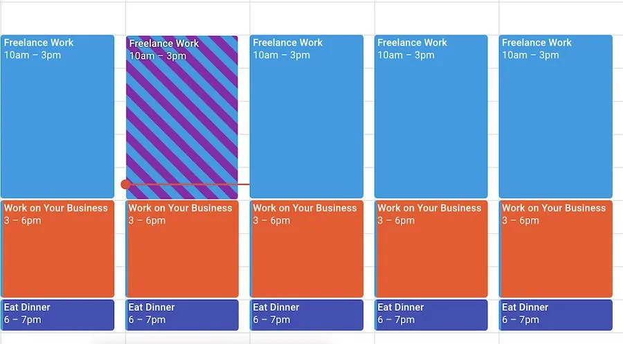 Combinación de eventos de Google Calendar codificados por colores