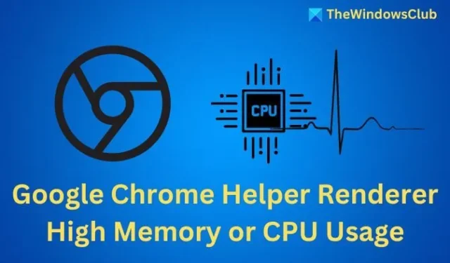 Google Chrome Helper Renderer Alto uso de memória ou CPU